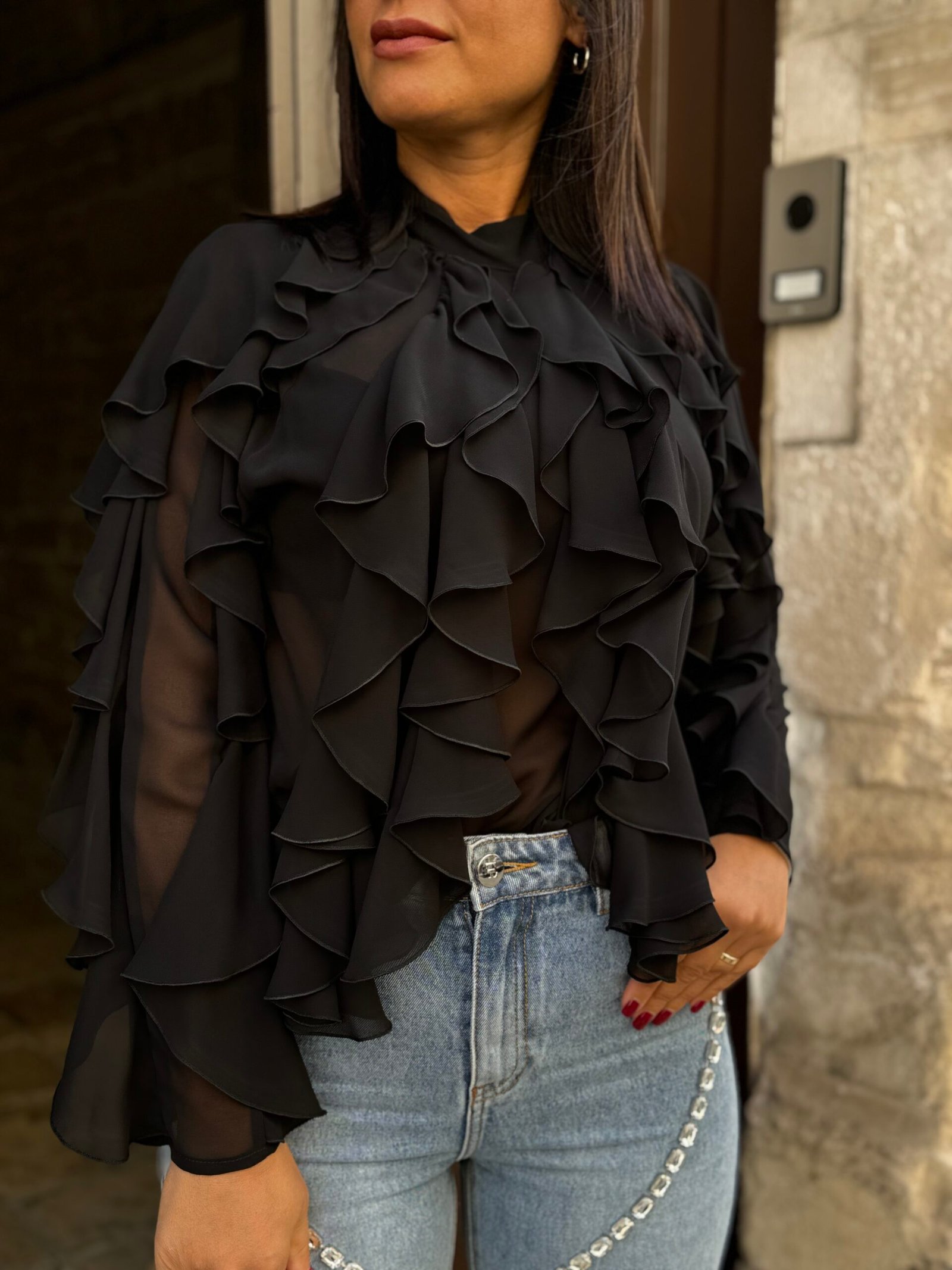 Blusa tolerance nera rouches 1