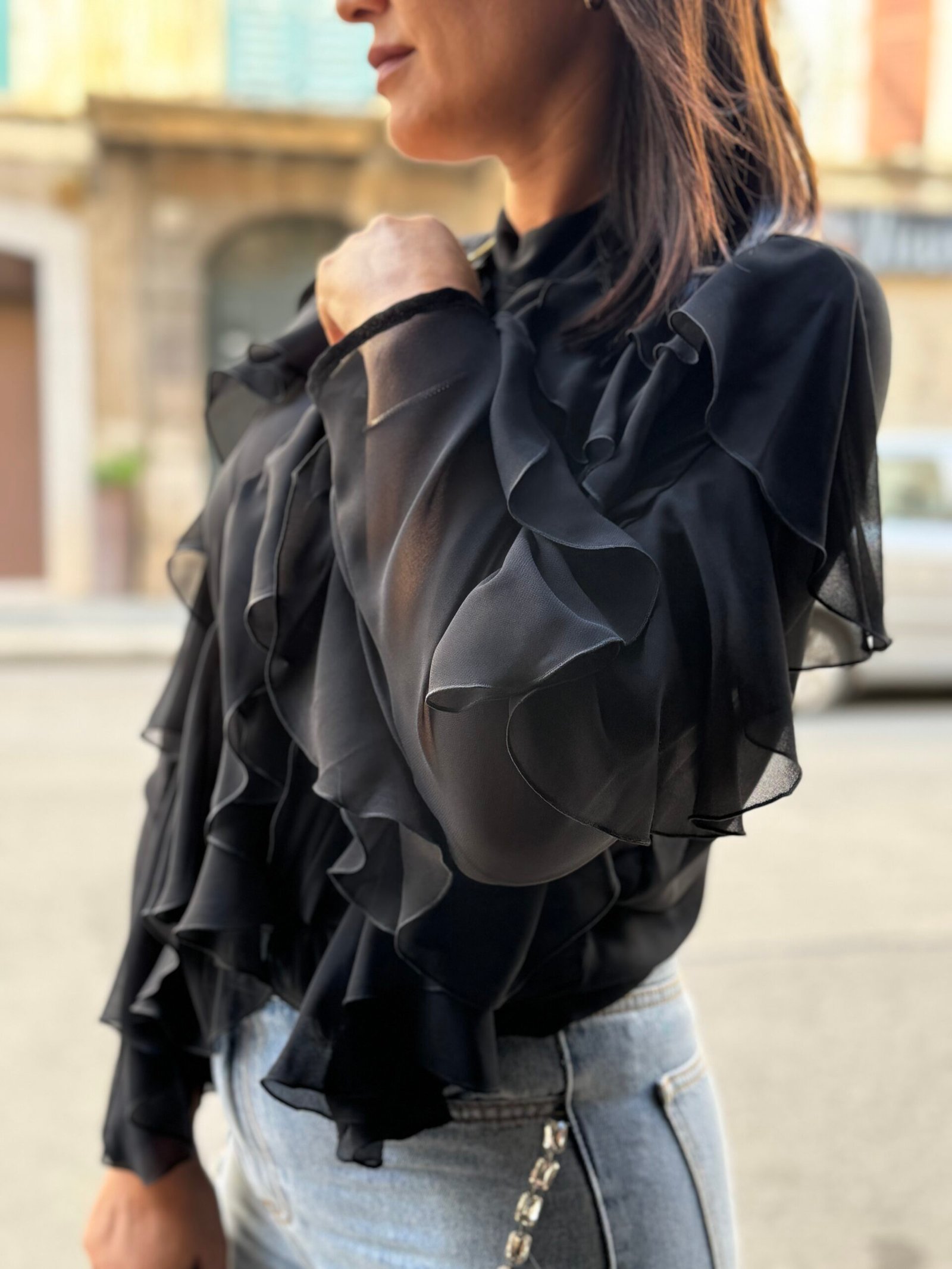 Blusa tolerance nera rouches 3