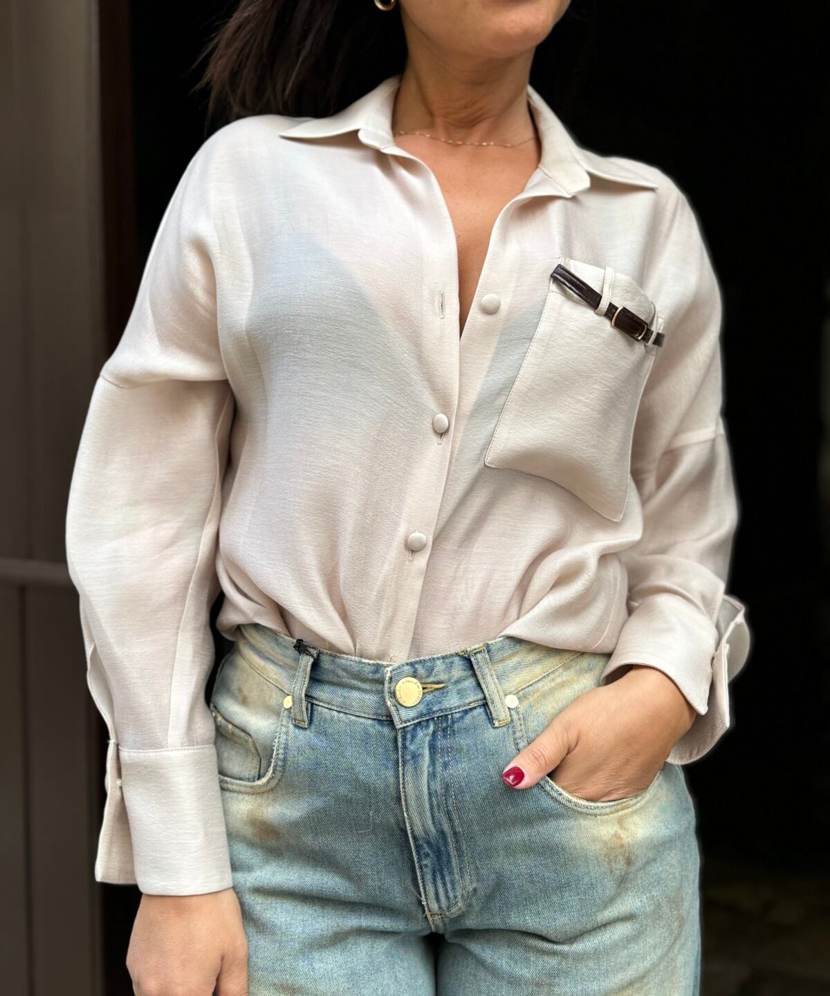 Camicia Chiffon Tolèrance Shiki - Rosa Cipria - T0950