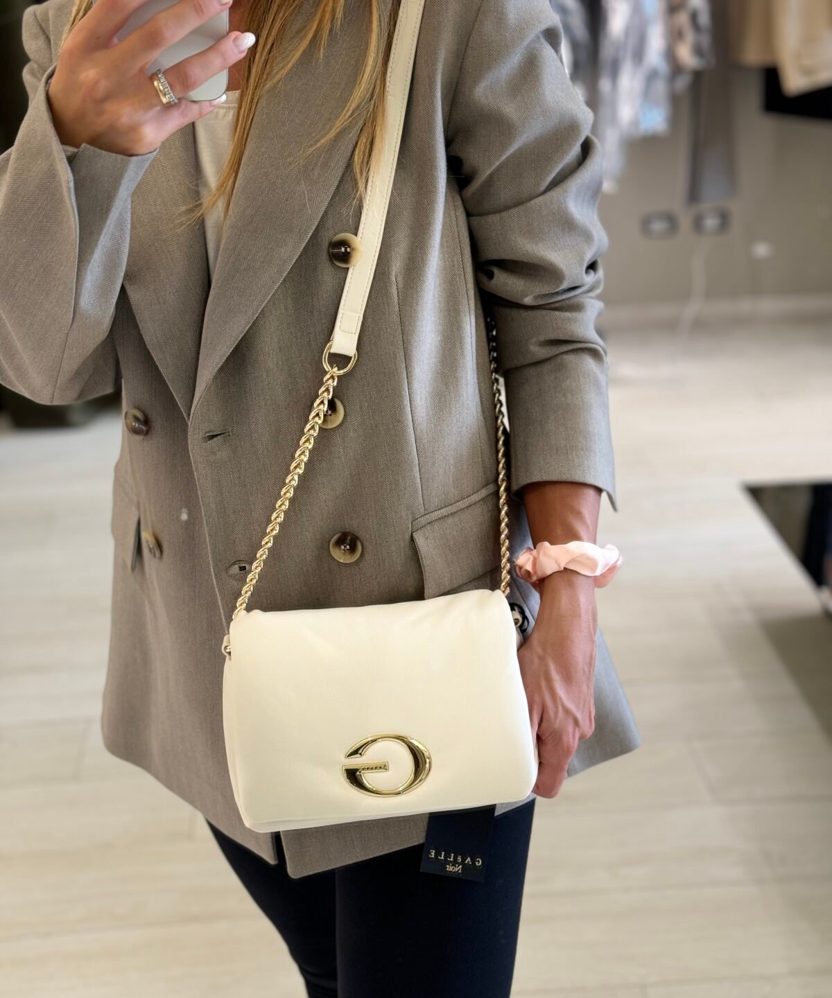 Mini Shoulder Strap Puffer Maxi G • Panna - Gaëlle Paris