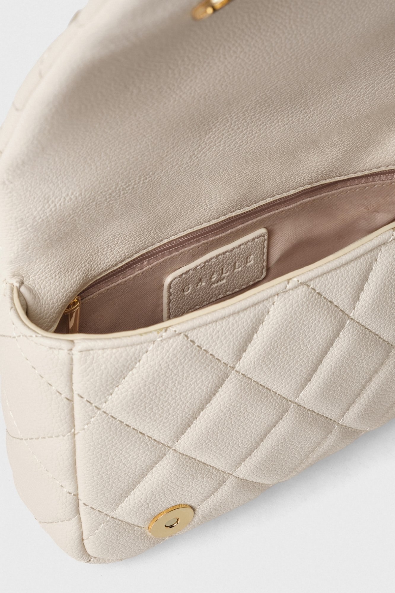 Mini Shoulder Strap Borchia E Maxi Catena • Panna - Gaëlle Paris