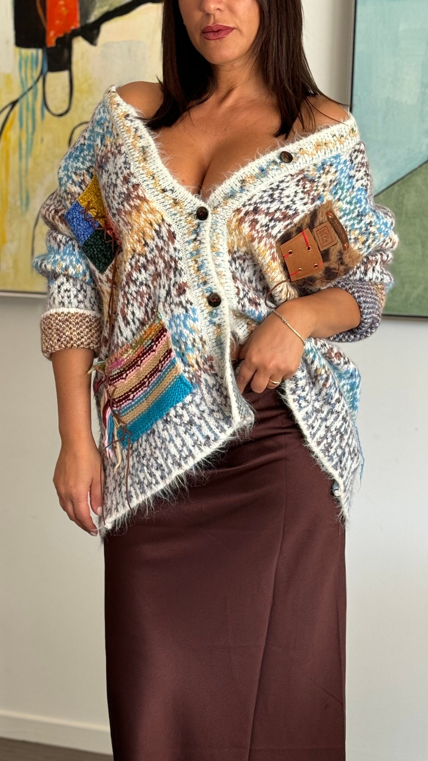 Cardigan multicolor oversize