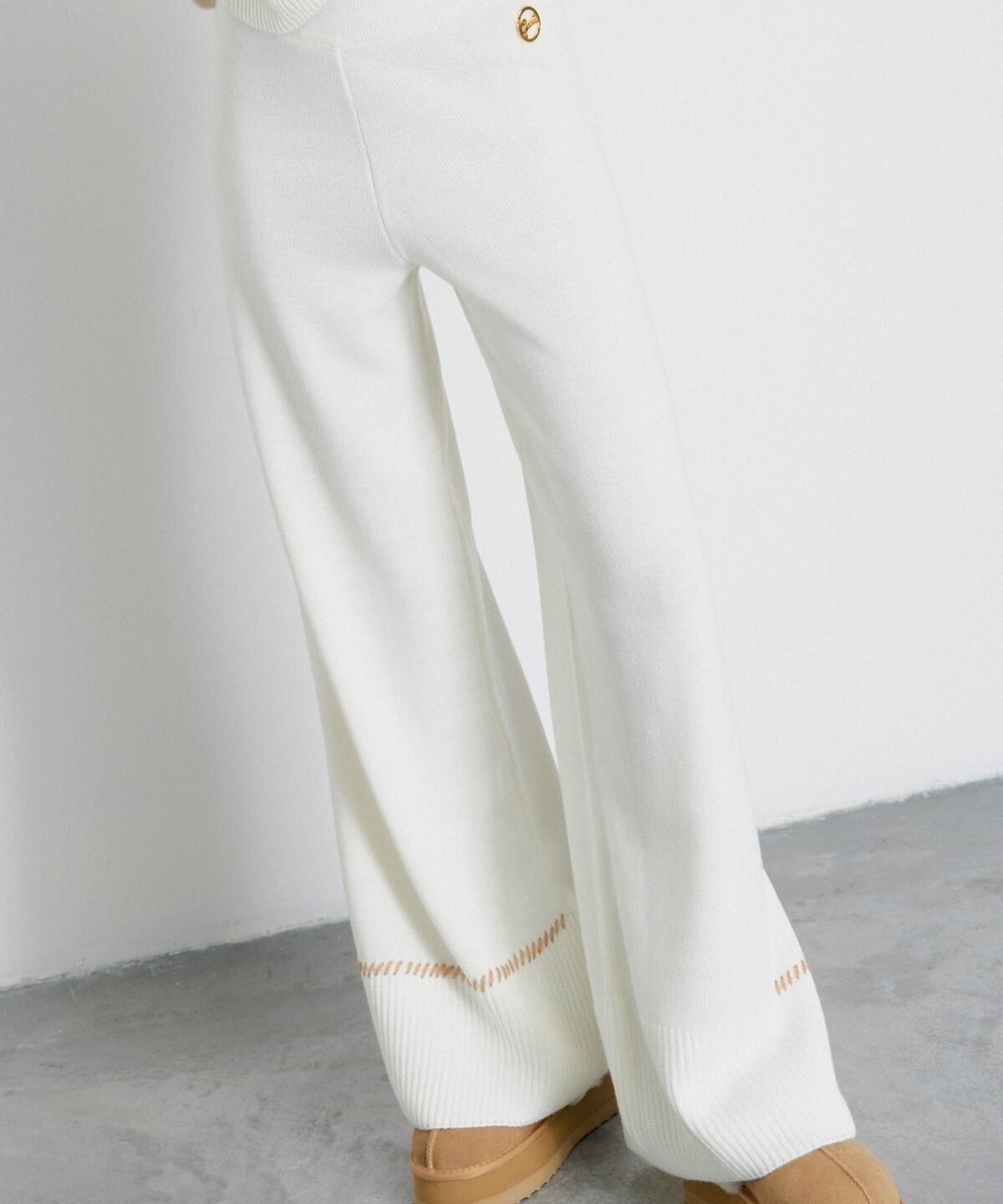 Pantalone In Maglia Rasata • Burro - Gaëlle Paris