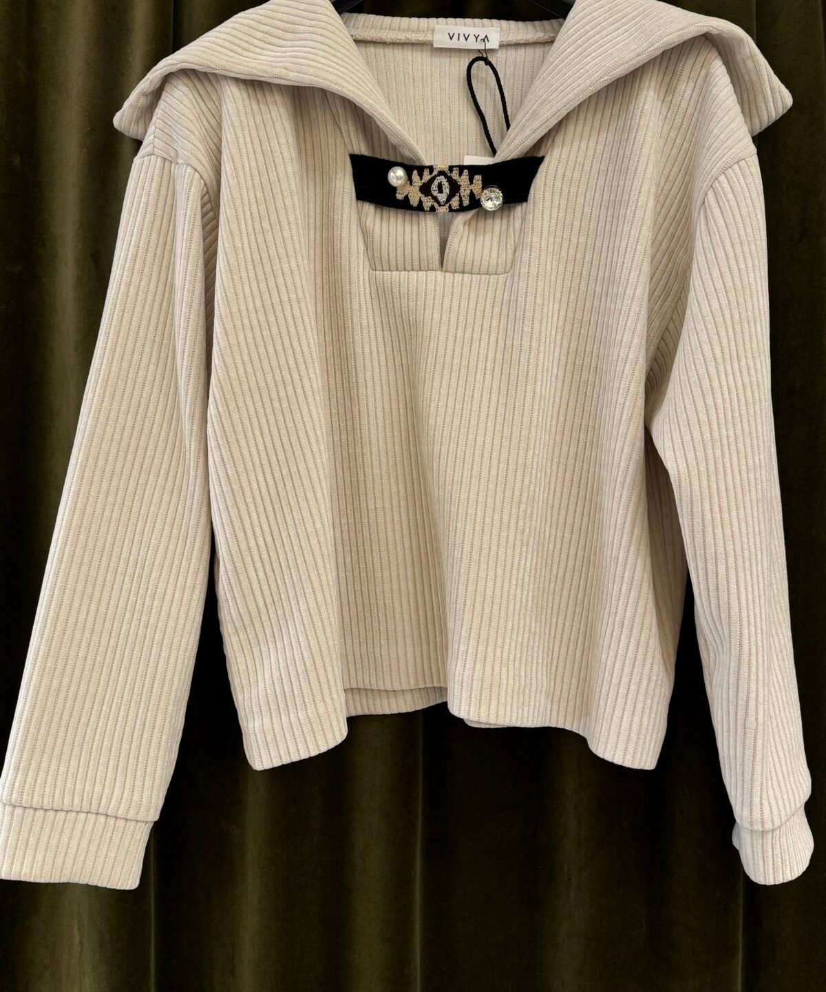 FELPA A COSTINE BEIGE - VIVYA